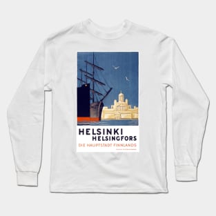 Vintage Travel Poster Finland Helsinki Long Sleeve T-Shirt